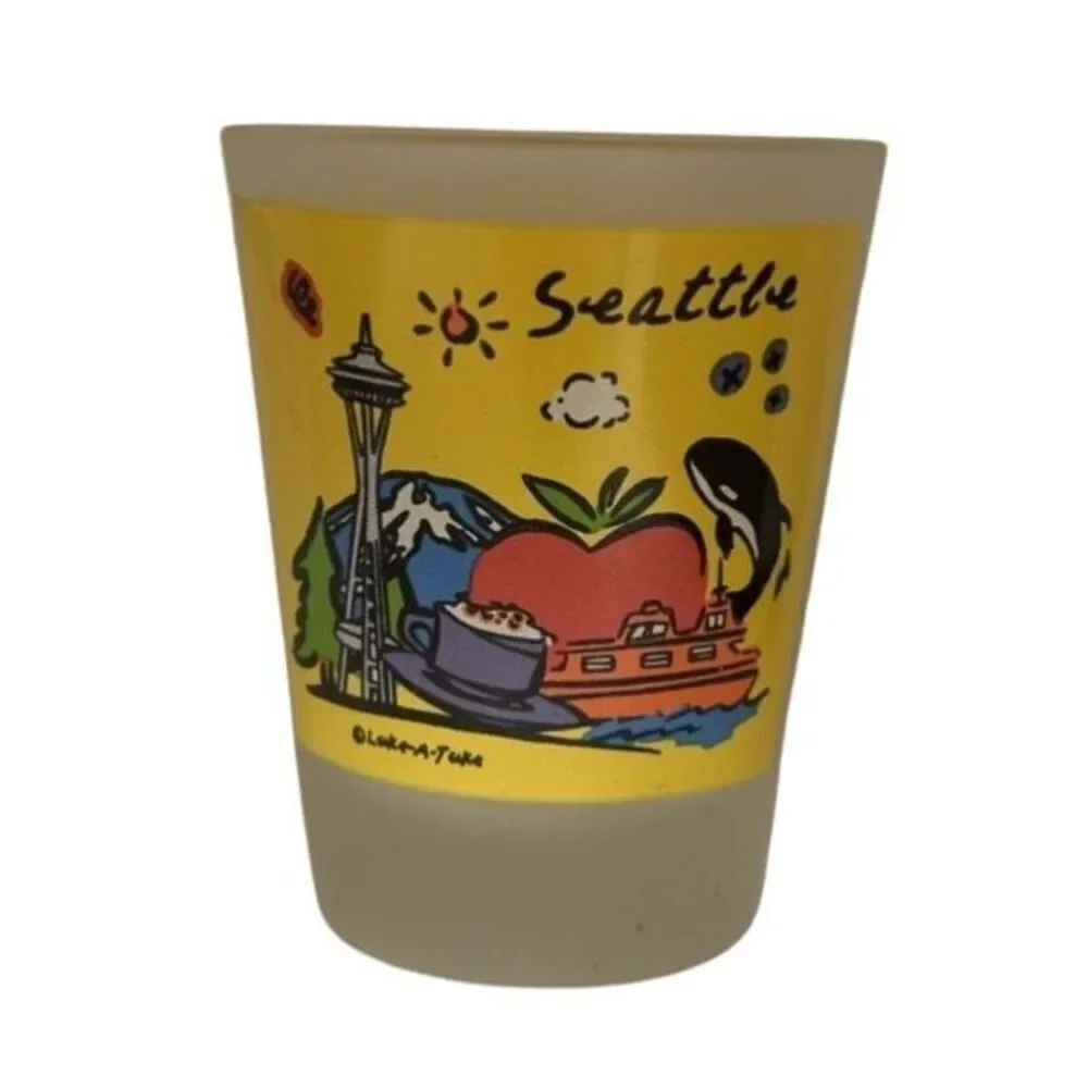 Seattle Washington Frosted Glass Shot Glass